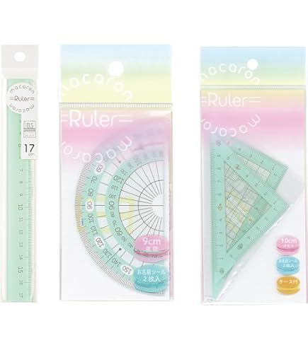 プリ具 15種類 教材セット Amazon.co.jp: SensaBlissゼリー色 幾何学的 定規 学生用定規